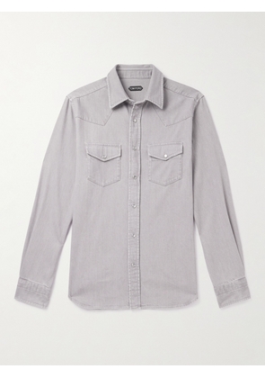TOM FORD - Denim Western Shirt - Men - Gray - EU 39