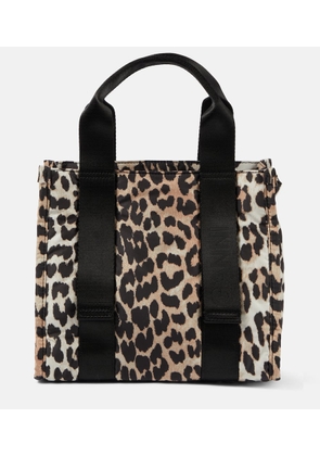 Ganni Small leopard-print tote bag