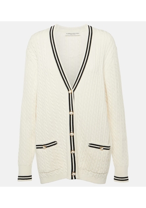 Alessandra Rich Oversized cable-knit cotton cardigan
