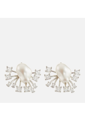 Shrimps Eira Silver-Tone, Faux Pearl and Crystal Earrings