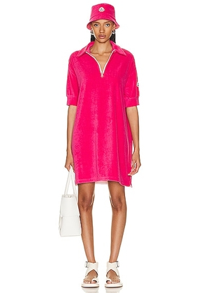 Moncler Terry Shirt Dress in Pink - Fuchsia. Size XS (also in M, S).
