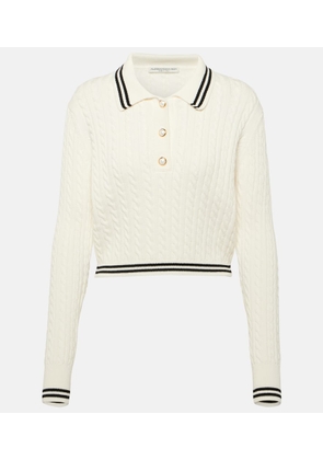 Alessandra Rich Cable-knit cotton polo sweater