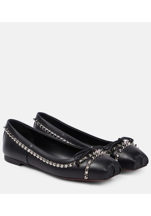 Christian Louboutin Mamadrague Spikes embellished leather ballet flats