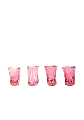 Completedworks Recycled Glass Set Of 4 Tiny Glasses in Magenta - Burgundy. Size all.
