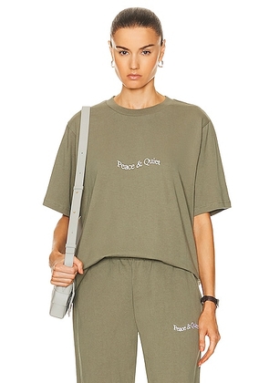 Museum of Peace and Quiet Wordmark T-shirt in Olive - Olive. Size XS (also in ).