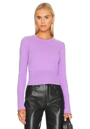 Autumn Cashmere Cropped Sweater in Purple. Size M, S, XL.
