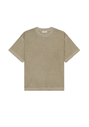 JOHN ELLIOTT Reversed Cropped Ss Tee in Washed Oak - Taupe. Size S (also in L, XL/1X).