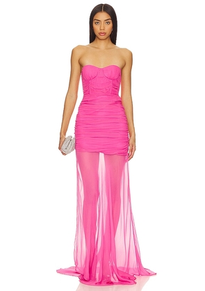 Camila Coelho Loire Gown in Pink. Size L, M, S, XXS.