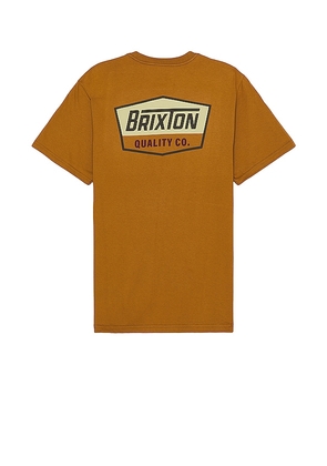 Brixton Regal Short Sleeve Standard Tee in Brown. Size L, M.