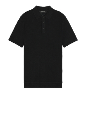 Rag & Bone Harvey Knit Polo in Black. Size L, M, XL.