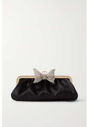 Gucci - Broadway Crystal-embellished Satin Clutch - Black - One size