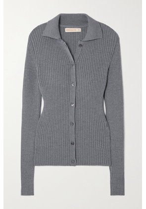 &Daughter - Ena Ribbed-knit Wool Cardigan - Gray - x small,small,medium,large