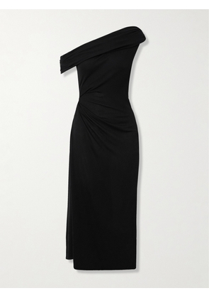 AZ Factory - + Lutz Huelle Rosa Off-the-shoulder Gathered Georgette Midi Dress - Black - FR34,FR36,FR38,FR40,FR42