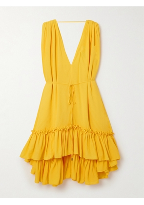 AZ Factory - Marilyn Ruffled Crepe Midi Dress - Yellow - x small,small,medium,large,x large