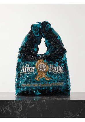 Anya Hindmarch - After Eight Embellished Embroidered Recycled-satin Tote - Blue - One size