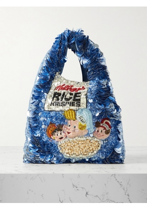 Anya Hindmarch - Rice Krispies Embellished Recycled-satin Tote - Blue - One size