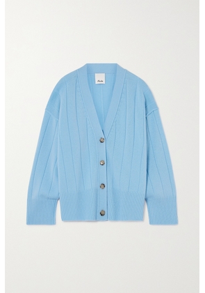 Allude - Ribbed Wool And Cashmere-blend Cardigan - Blue - x small,small,medium,large,x large