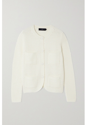 Arch4 - + Net Sustain Tulip Crocheted Cashmere Cardigan - Ivory - x small,small,medium,large,x large