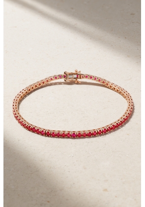 Roxanne First - 14-karat Rose Gold Ruby Tennis Bracelet - Red - One size