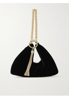 Jimmy Choo - Callie Tasseled Velvet Shoulder Bag - Black - One size