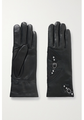 Agnelle - Embellished Leather Gloves - Black - 6.5,7,7.5,8,8.5