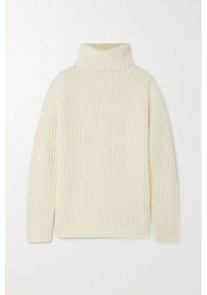 Joseph - Ribbed Merino Wool Turtleneck Sweater - Ivory - x small,small,medium,large