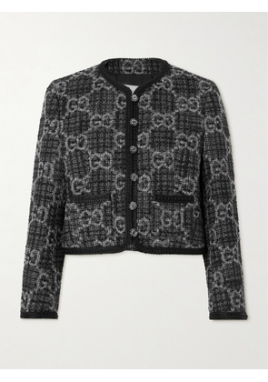 Gucci - Wool And Cotton-blend Tweed Cropped Jacket - Gray - IT38,IT40,IT42,IT44,IT46,IT48