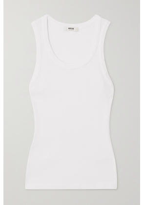 AGOLDE - Poppy Ribbed Stretch Organic Cotton And Lyocell-blend Jersey Tank - White - x small,small,medium,large,x large