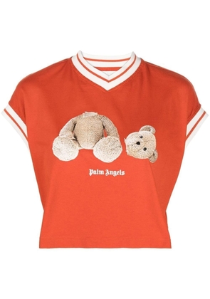 Palm Angels bear-motif T-shirt - Brick red brown