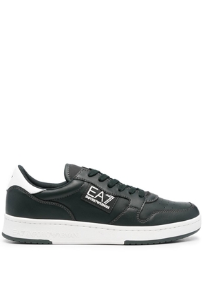 Ea7 Emporio Armani logo-patch calf-leather sneakers - Green