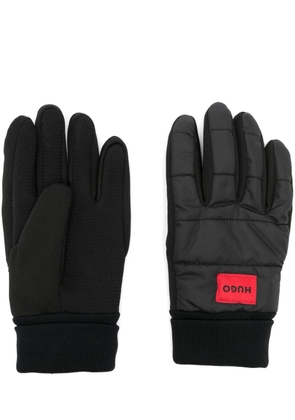HUGO logo-appliqué padded gloves - Black