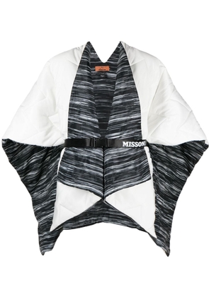 Missoni chevron-quilted puffer poncho - White