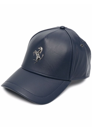 Ferrari Prancing Horse leather baseball cap - Blue