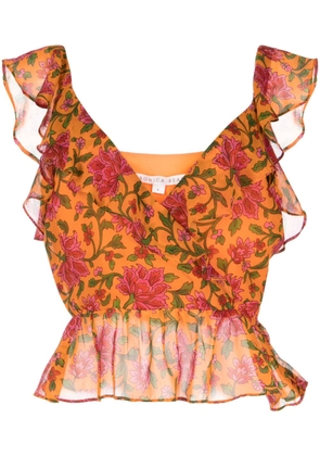 Veronica Beard floral-print silk top - Multicolour