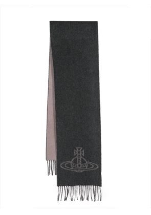 Vivienne Westwood Orb-intarsia wool scarf - Grey