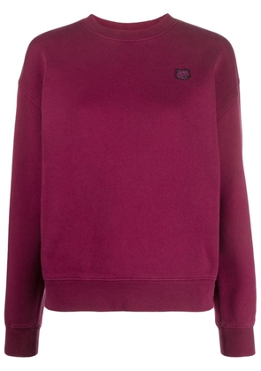 Maison Kitsuné Fox Head-appliqué cotton sweatshirt - Purple