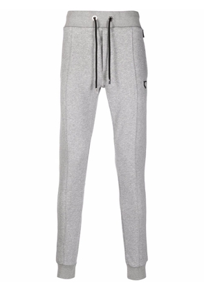 Philipp Plein logo-patch cotton track pants - Grey