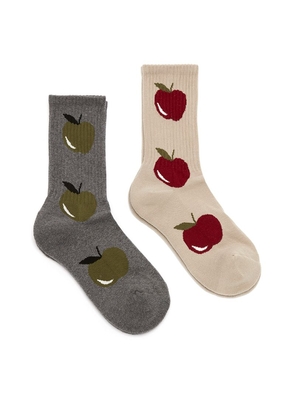 JW Anderson Cotton Apple-Print Socks (Pack of 2)