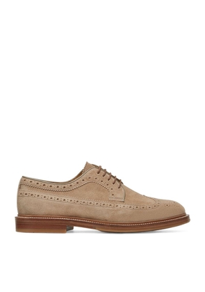 Brunello Cucinelli Suede Longwing Loafers