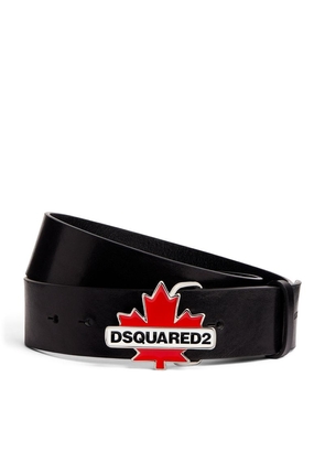 Dsquared2 Leather Canada Leaf-Buckle Belt