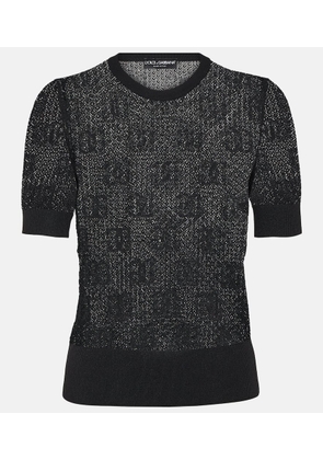 Dolce&Gabbana Logo lace-stitched jacquard sweater