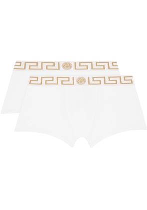 Versace Underwear Two-Pack White Greca Border Boxers