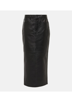 Wardrobe.NYC Back-slit leather maxi skirt
