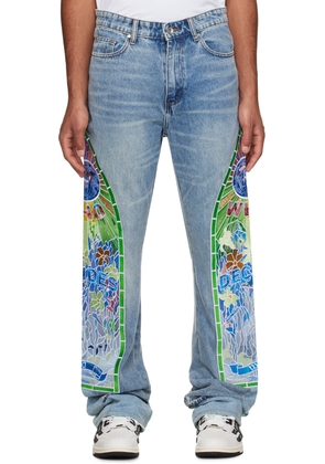 Who Decides War Blue Cowboy Embroidered Jeans