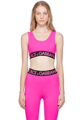Dolce & Gabbana Pink Scoop Neck Bra