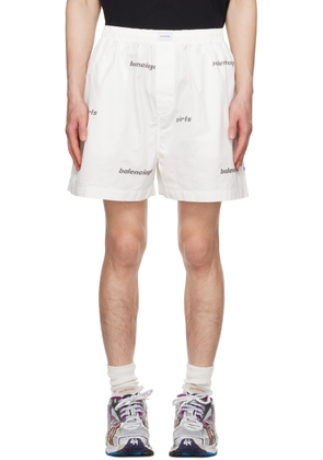 Balenciaga White Printed Shorts