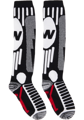 Walter Van Beirendonck Black & White Jacquard Socks