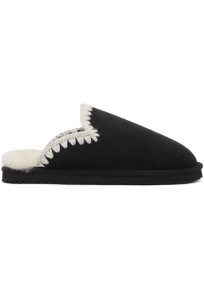 Mou Black Suede Slippers