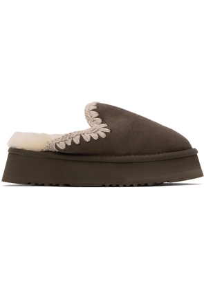 Mou SSENSE Exclusive Brown Slippers