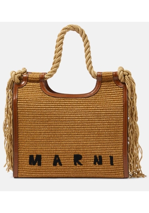 Marni Marcel Medium raffia-effect tote bag
